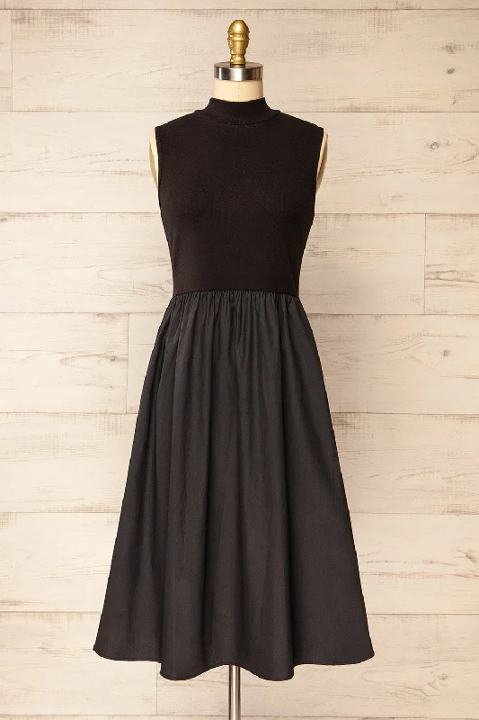 Limited Deals, Unlimited Savings!Limited Deals, Unlimited Savings!Frell Black | Midi Dress w/ Mock Neck
