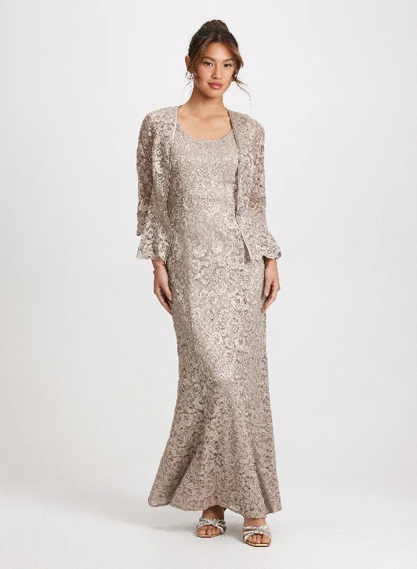 Your Discount is Waiting!Your Discount is Waiting!Lace Jacket & Long Dress Set