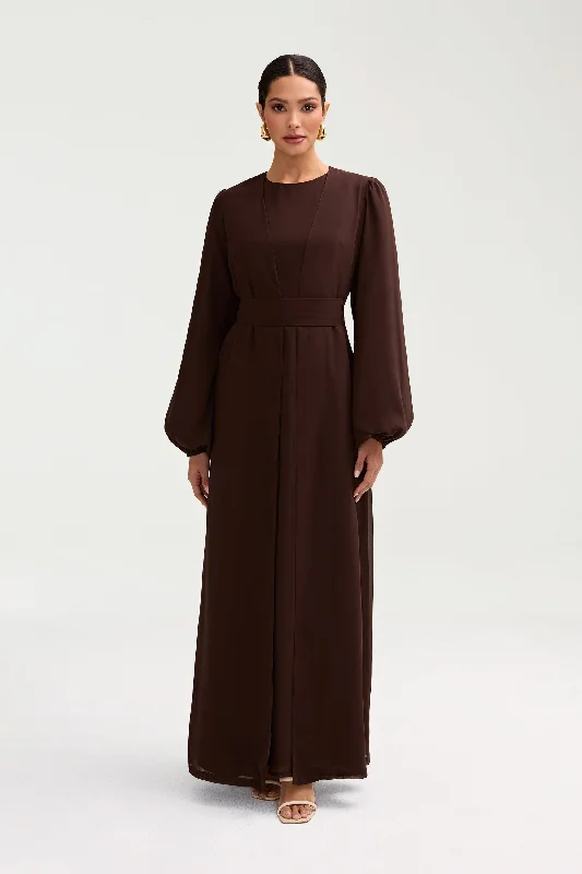 Best Price of the Season!Best Price of the Season!Najma Chiffon Abaya - Cocoa Brown