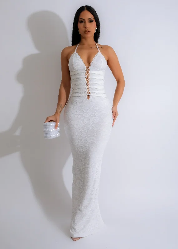 Only a Few Left – Order Now!Only a Few Left – Order Now!Night Life Lace Maxi Dress White