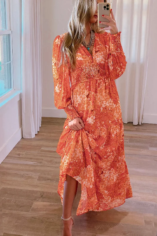 Mega Sale Happening Now!Mega Sale Happening Now!Floral Tiered V-Neck Maxi Dress