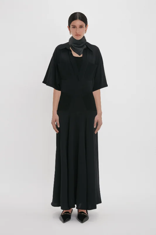 Score Big Savings Today!Score Big Savings Today!Panelled Knit Dress In Black