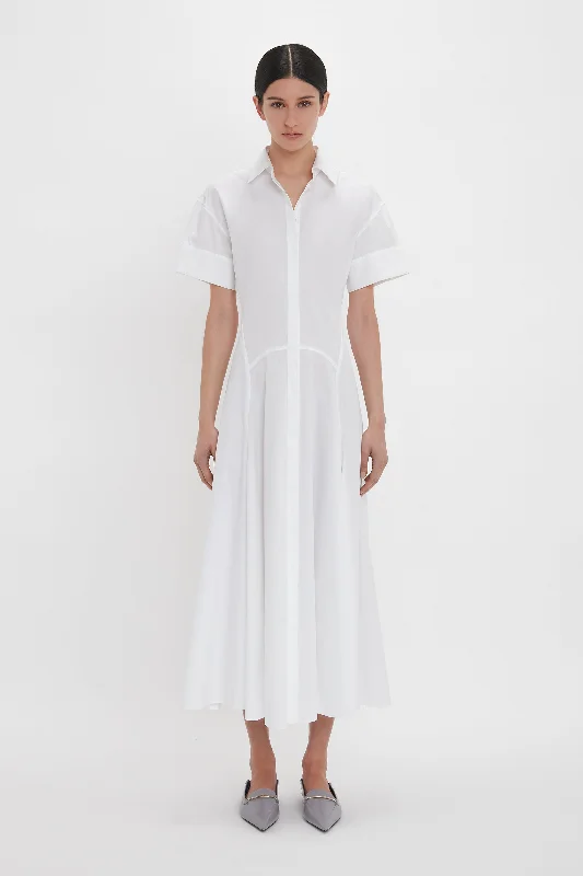 Shop Smart, Save Big!Shop Smart, Save Big!Panelled Shirt Dress In White