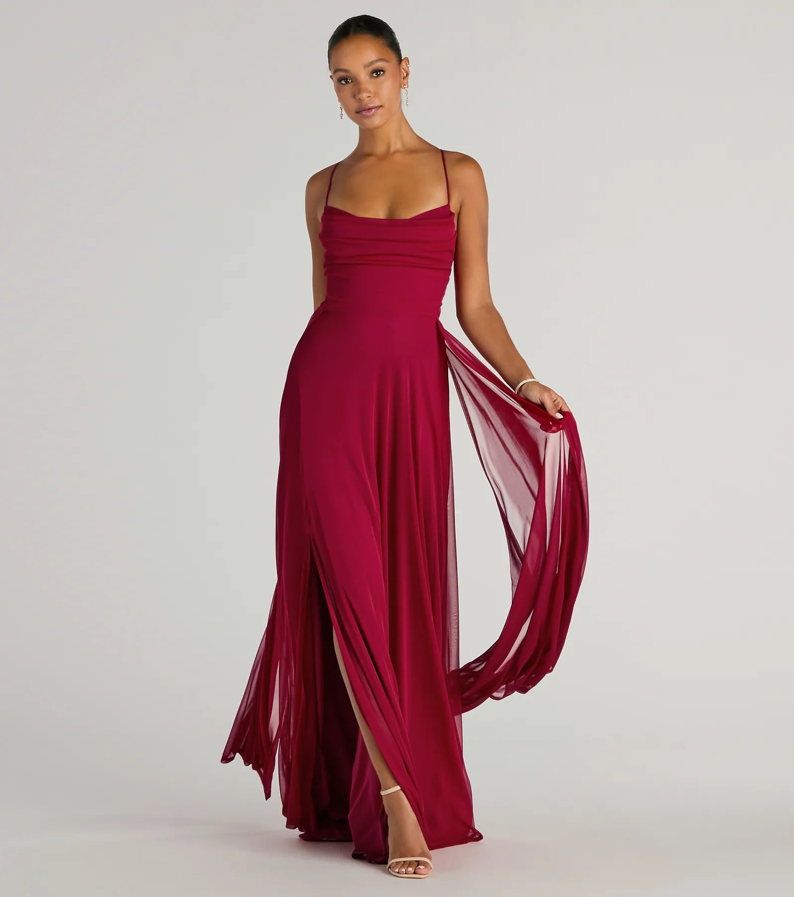 Your Favorite Items on Sale Now!Your Favorite Items on Sale Now!Paris Lace-Up Slit A-Line Chiffon Formal Dress