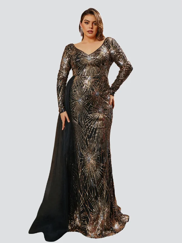 Enjoy Huge Discounts Now!Enjoy Huge Discounts Now!Plus Size Backless Ribbon Sequin Prom Dress PRM20337