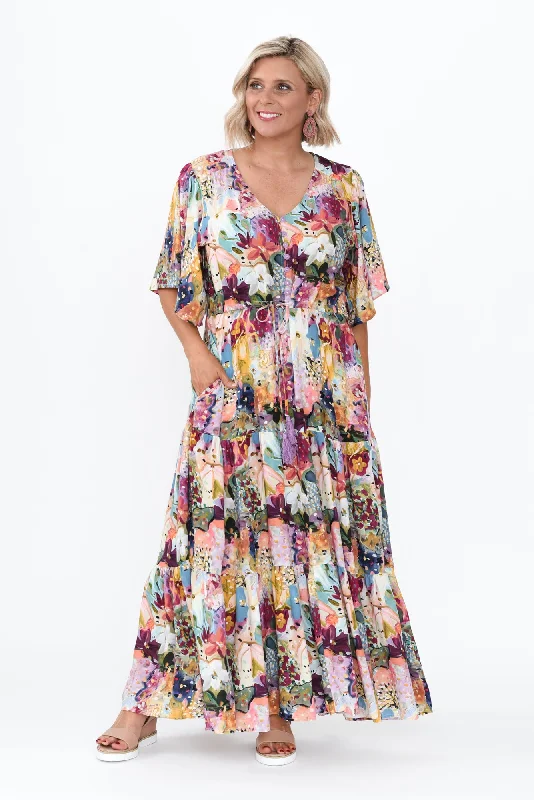 Unmissable Offers Await!Unmissable Offers Await!Quinne Purple Floral Tier Dress