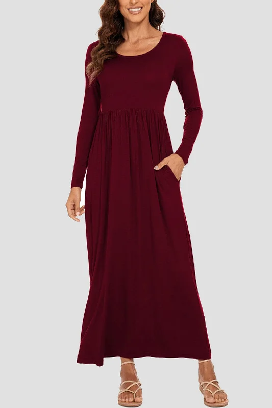 Flash Deals – Act Quickly!Flash Deals – Act Quickly!Chic long sleeve maxi dress with pockets