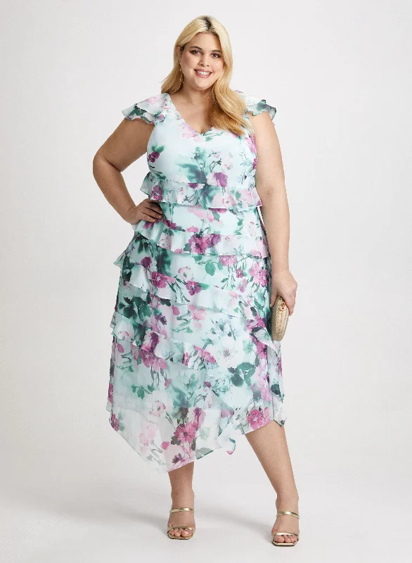 Get It Before It’s Gone!Get It Before It’s Gone!Ruffled Chiffon V-Neck Dress