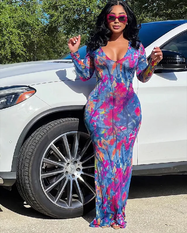 Special Discounts Inside!Special Discounts Inside!Splash of Colors Maxi Dress
