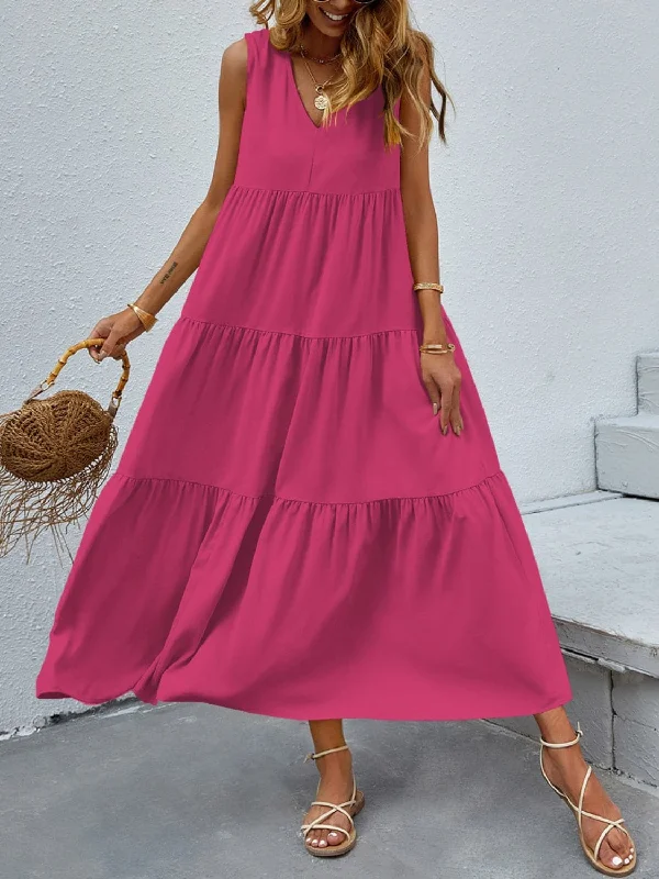 Save More with Every Purchase!Save More with Every Purchase!Elegant v-neck dress with sheer sleeves