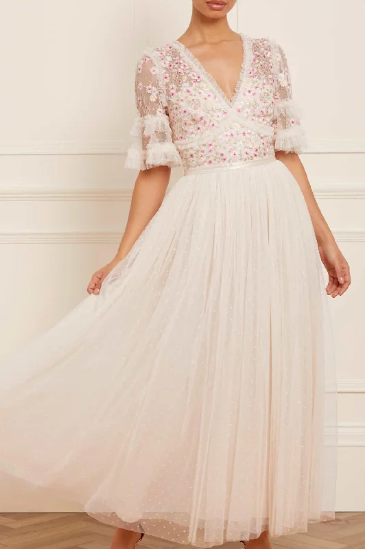 Find the Best Deals Here!Find the Best Deals Here!Wildflower Ditsy Bodice Ankle Gown