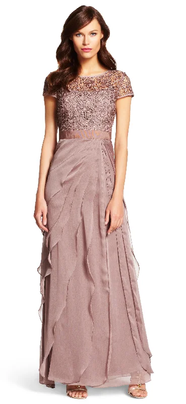Your Favorite Items on Sale Now!Your Favorite Items on Sale Now!Adrianna Papell Flutter Chiffon Cap Sleeve Gown - Buff Your Favorite Items on Sale Now!Your Favorite Items on Sale Now!Adrianna Papell Flutter Chiffon Cap Sleeve Gown - Buff