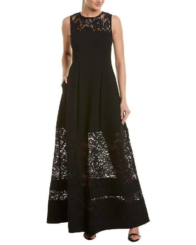 Instant Savings Await!Instant Savings Await!Aidan Mattox Lace Inset Crepe Gown - Black Instant Savings Await!Instant Savings Await!Aidan Mattox Lace Inset Crepe Gown - Black