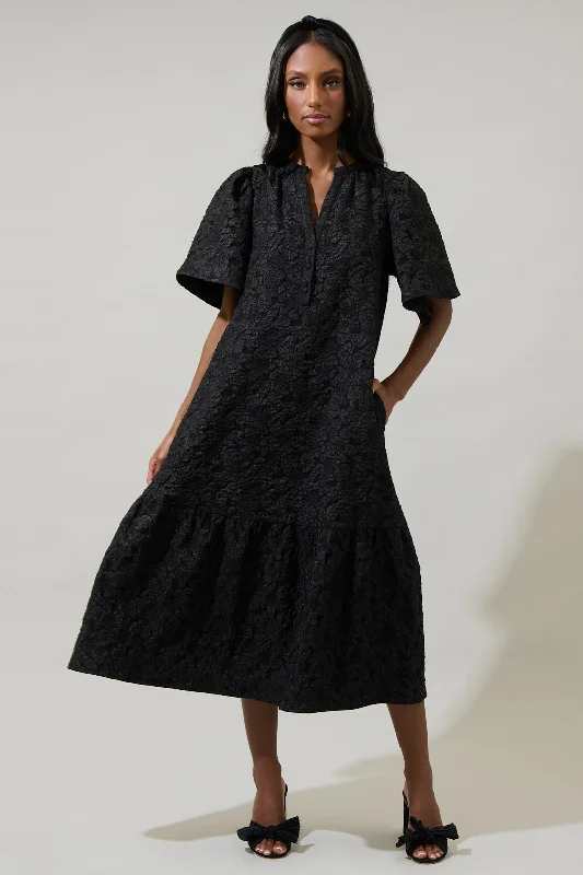 Shop Today, Save Tomorrow!Shop Today, Save Tomorrow!Arielle Jacquard Floral Ely Midi Dress