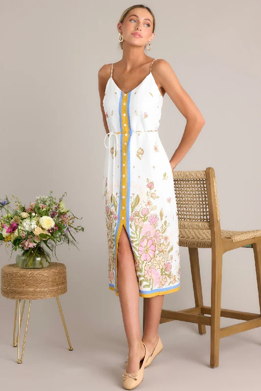 Hottest Discounts of the Year!Hottest Discounts of the Year!Bursting Blooms Ivory Multi Floral Midi Dress
