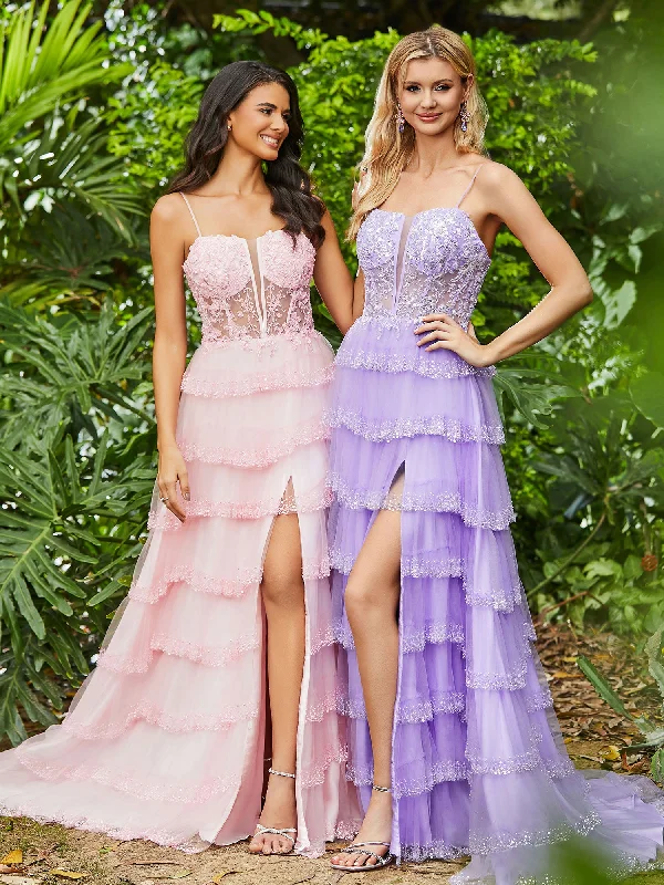 Unlock Huge Savings Now!Unlock Huge Savings Now!Corset Bodice Illusion Top Tulle Tiered Dresses Blushing Pink