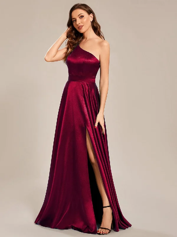 Save More When You Shop More!Save More When You Shop More!Custom Size One Shoulder Long Satin A Line Prom Dress