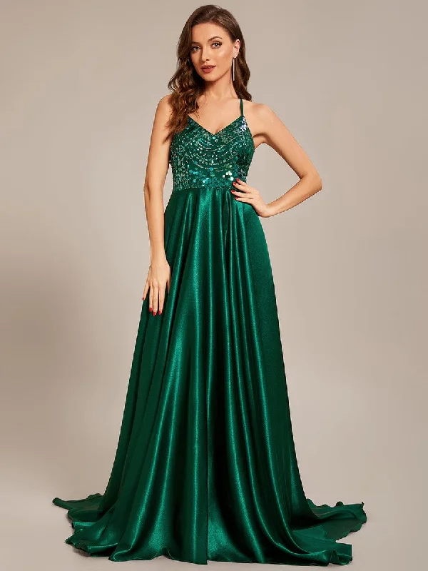 One Day Only – Huge Savings!One Day Only – Huge Savings!Custom Size V-neck Glitter Sequin Halter Long Prom Dress One Day Only – Huge Savings!One Day Only – Huge Savings!Custom Size V-neck Glitter Sequin Halter Long Prom Dress
