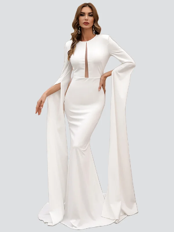 The Best Offers Are Here!The Best Offers Are Here!Cutout Cape Sleeve Mermaid Formal Dress M0924
