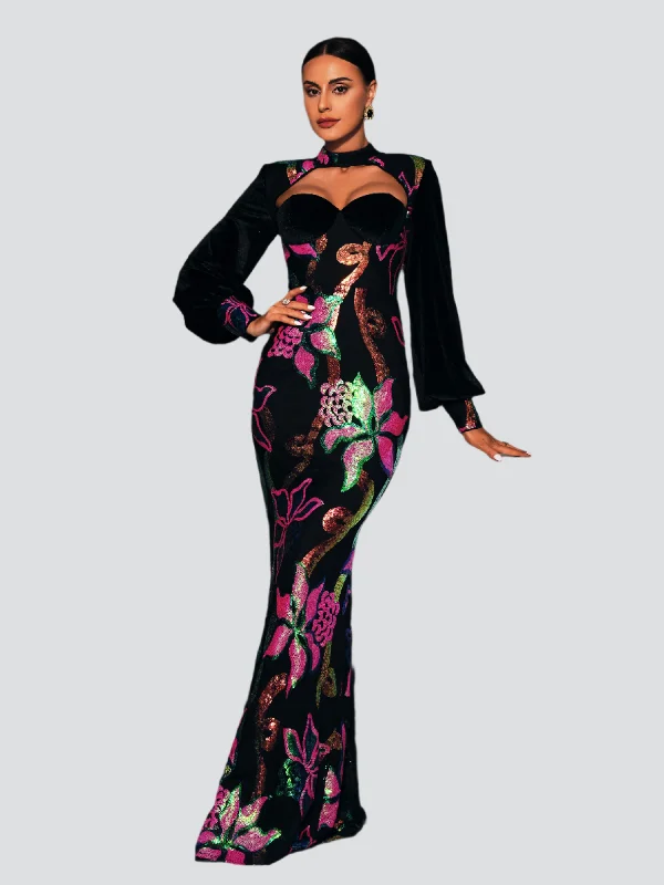 New Discounts Just Dropped!New Discounts Just Dropped!Cutout Lantern Sleeve Mermaid Dress RJ11296