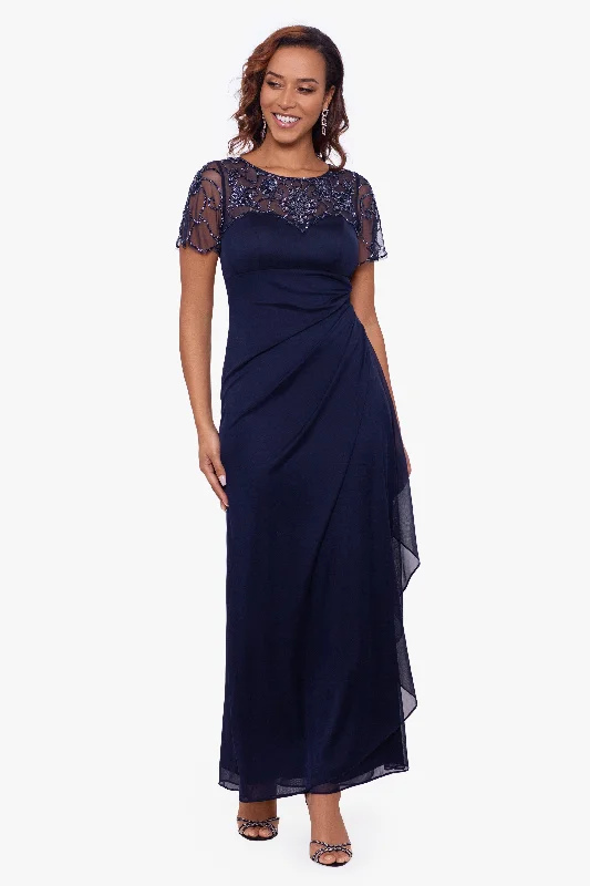 Flash Deals – Act Quickly!Flash Deals – Act Quickly!"Dahlia" Long Sheer Matte Jersey Beaded Top Dress