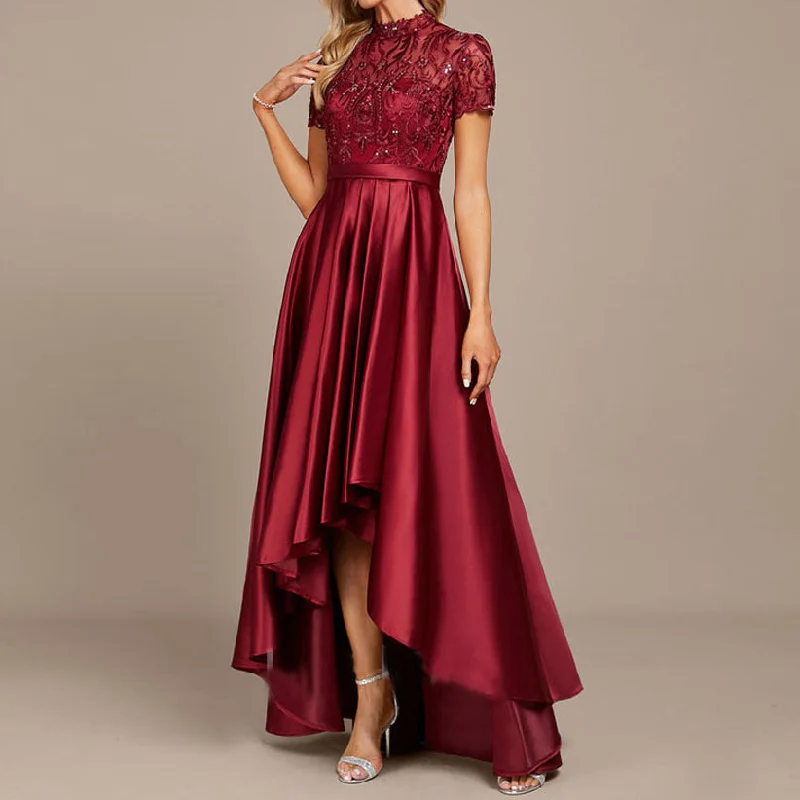 Find the Best Deals Here!Find the Best Deals Here!Fashion Lady Wine Red Fishtail Dress