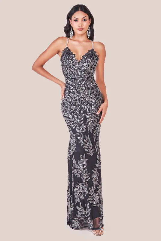 Instant Savings Await!Instant Savings Await!Goddiva Cross Back Diamante Strap Sequin Maxi - Gunmetal Instant Savings Await!Instant Savings Await!Goddiva Cross Back Diamante Strap Sequin Maxi - Gunmetal