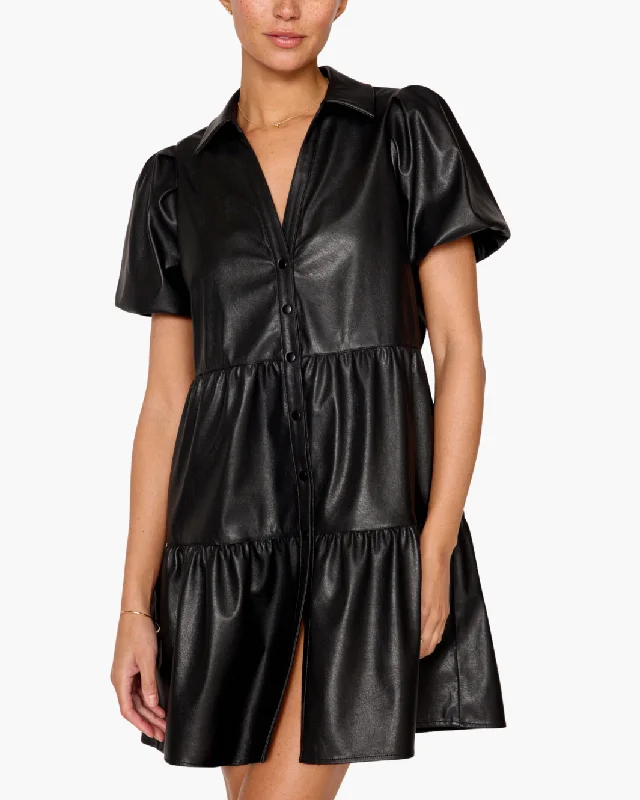 Save More with Every Purchase!Save More with Every Purchase!HAVANA VEGAN LEATHER MINI DRESS IN BLACK ONYX Save More with Every Purchase!Save More with Every Purchase!HAVANA VEGAN LEATHER MINI DRESS IN BLACK ONYX