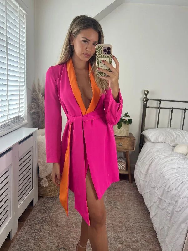 Don't Miss Out!Don't Miss Out!Maya Colourblock Blazer Dress in Pink