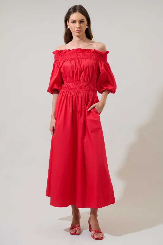 Save Money, Shop Happy!Save Money, Shop Happy!Magna Town Off the Shoulder Midi Dress Save Money, Shop Happy!Save Money, Shop Happy!Magna Town Off the Shoulder Midi Dress