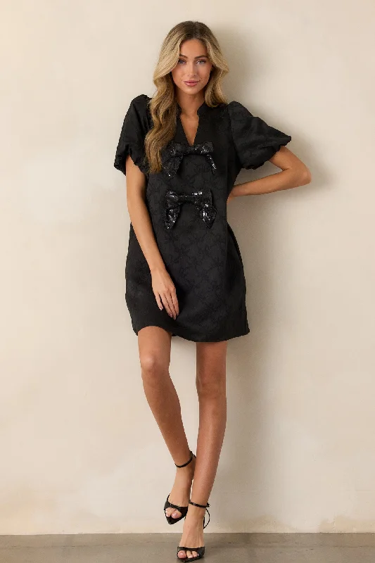 Your Dream Deal is Here!Your Dream Deal is Here!Midnight Glitz Black Puff Sleeve Mini Dress Your Dream Deal is Here!Your Dream Deal is Here!Midnight Glitz Black Puff Sleeve Mini Dress