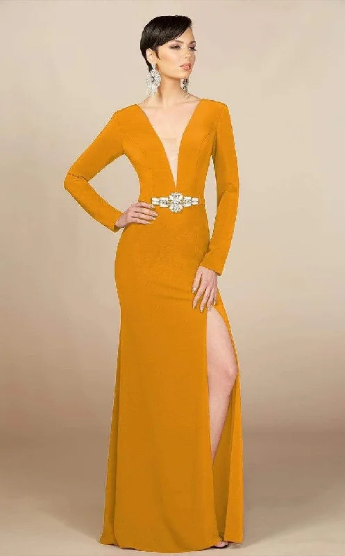 Huge Savings – Act Now!Huge Savings – Act Now!MNM Couture - M0006 Long Sleeve Plunging Column Slit Dress Huge Savings – Act Now!Huge Savings – Act Now!MNM Couture - M0006 Long Sleeve Plunging Column Slit Dress