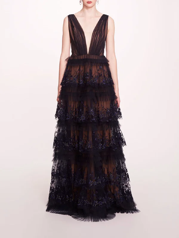 Your Dream Deal is Here!Your Dream Deal is Here!Tiered Terrarium V-Neck Gown
