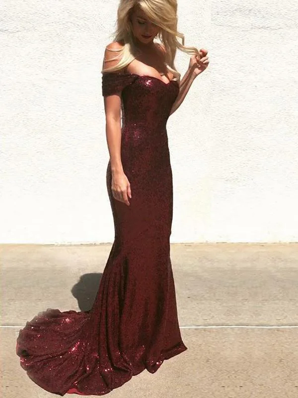 Your Discount is Waiting!Your Discount is Waiting!Off Shoulder Long Mermaid Dark Red Sequin Prom / Bridesmaid Dresses Your Discount is Waiting!Your Discount is Waiting!Off Shoulder Long Mermaid Dark Red Sequin Prom / Bridesmaid Dresses