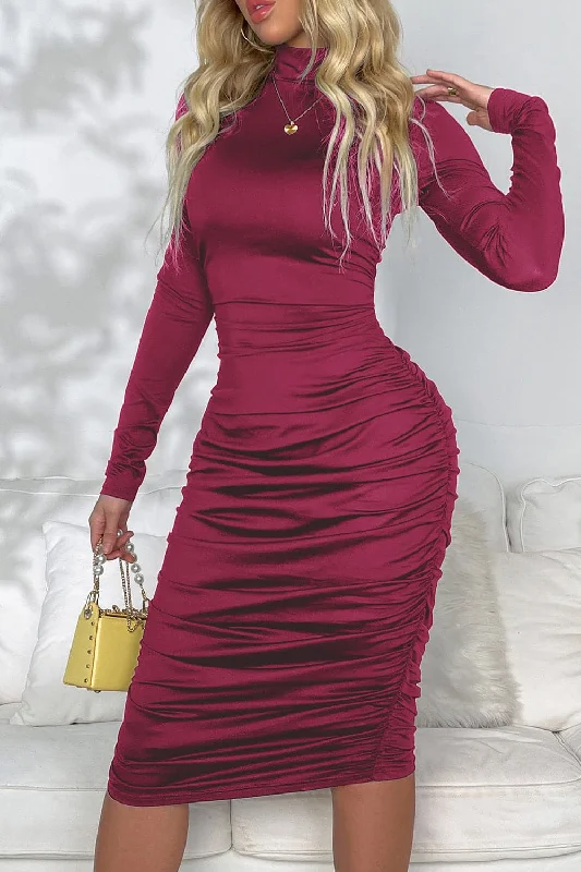 More Discounts, More Joy!More Discounts, More Joy!Ruched sheer long sleeve dress