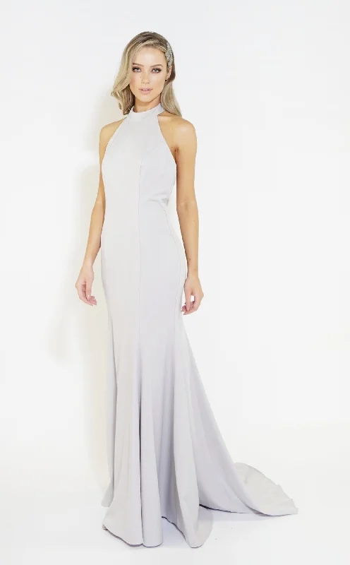 Don't Miss Out!Don't Miss Out!Silver Halter Neck Long Dress