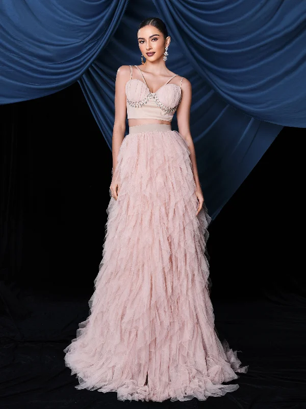 Save Up to 50% Off!Save Up to 50% Off!Spaghetti Straps Asymmetric Hem Tulle Set RJ11405