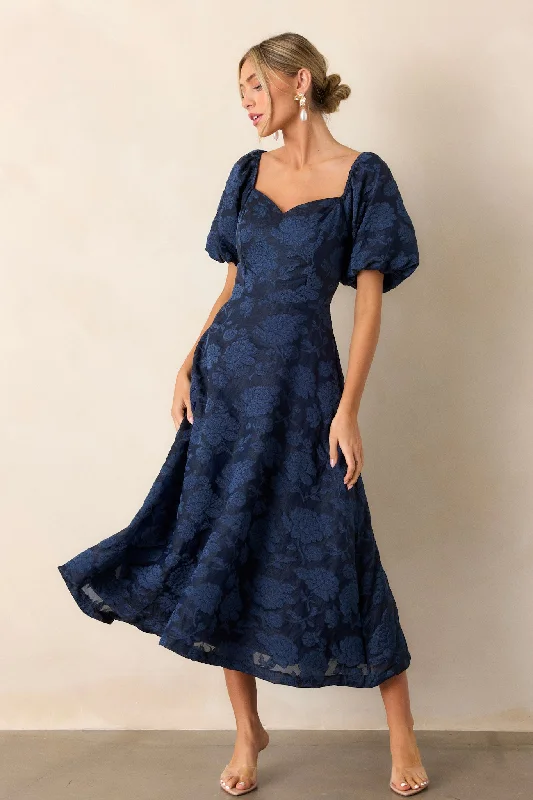Must-Have Deals Inside!Must-Have Deals Inside!Starlit Evenings Navy Floral Jacquard Midi Dress Must-Have Deals Inside!Must-Have Deals Inside!Starlit Evenings Navy Floral Jacquard Midi Dress