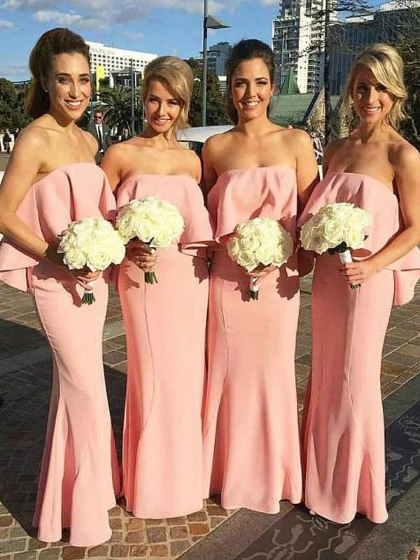 Bigger Savings, Better Shopping!Bigger Savings, Better Shopping!Strapless Long Mermaid Bridesmaid Dresses, Pink Bridesmaid Dresses, Bridesmaid Dresses