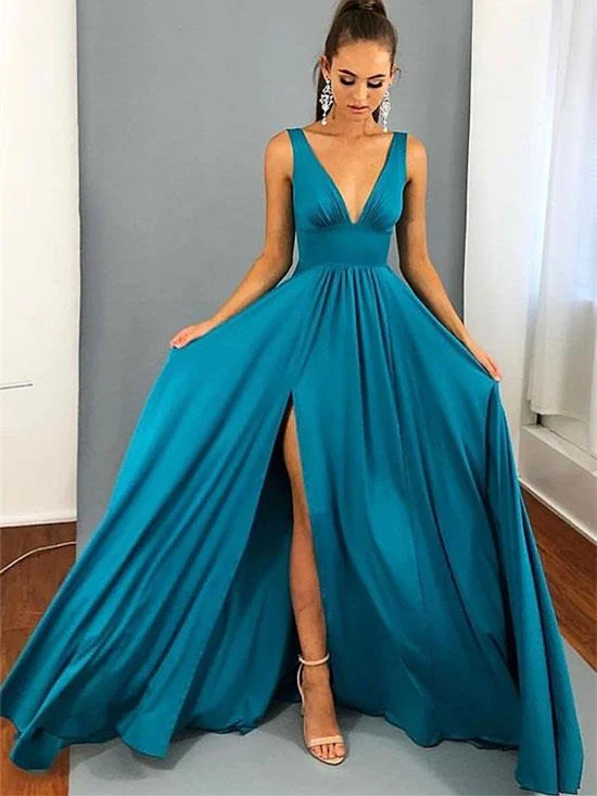 Special Discounts Inside!Special Discounts Inside!V-neck Long A-line Side Slit Jersey Bridesmaid Dresses, Wedding Party Dresses Special Discounts Inside!Special Discounts Inside!V-neck Long A-line Side Slit Jersey Bridesmaid Dresses, Wedding Party Dresses