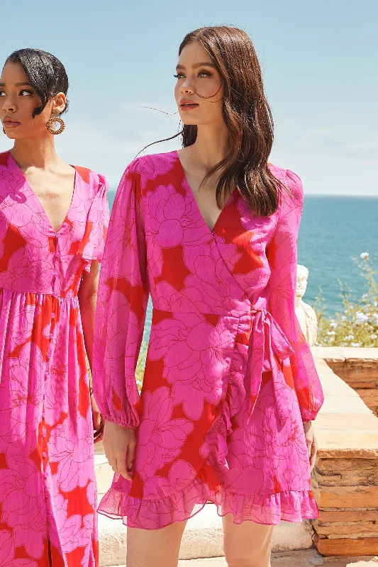 More Discounts, More Joy!More Discounts, More Joy!Zalea Floral Mini Wrap Dress