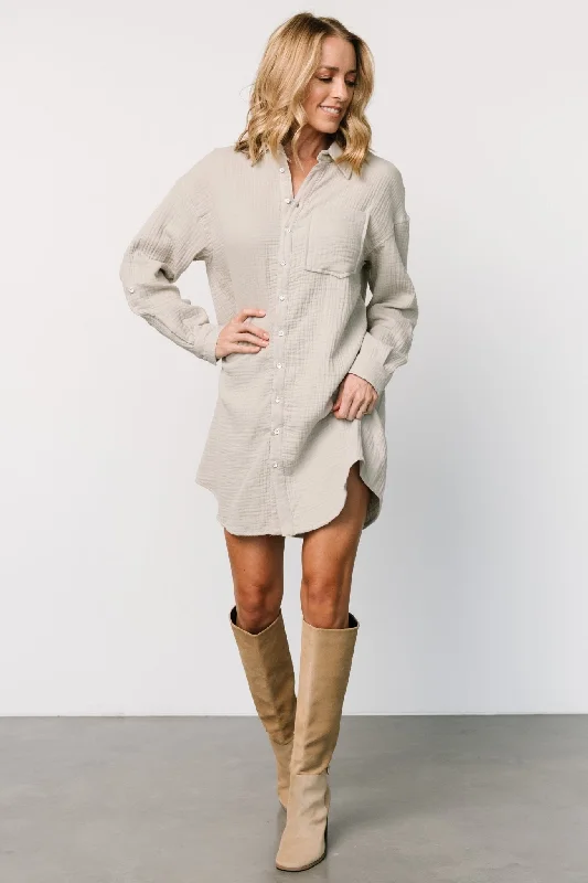 The Best Sale of the Year!The Best Sale of the Year!Andres Button Shirt Dress | Light Sage