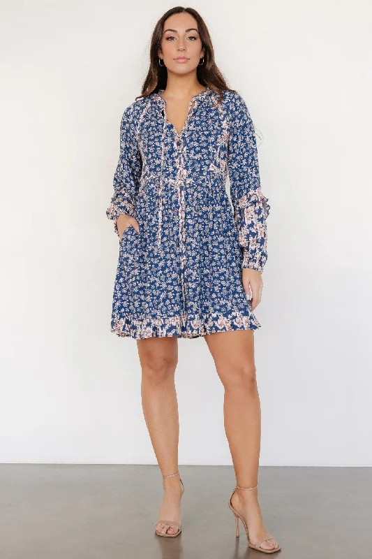 Save More Than Ever!Save More Than Ever!Aster Short Dress | Navy Multi Floral