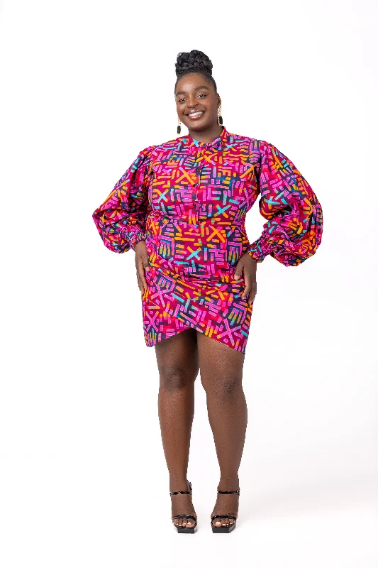 Only a Few Left – Order Now!Only a Few Left – Order Now!Betty Ankara Short Mini Dress | Pink African Print