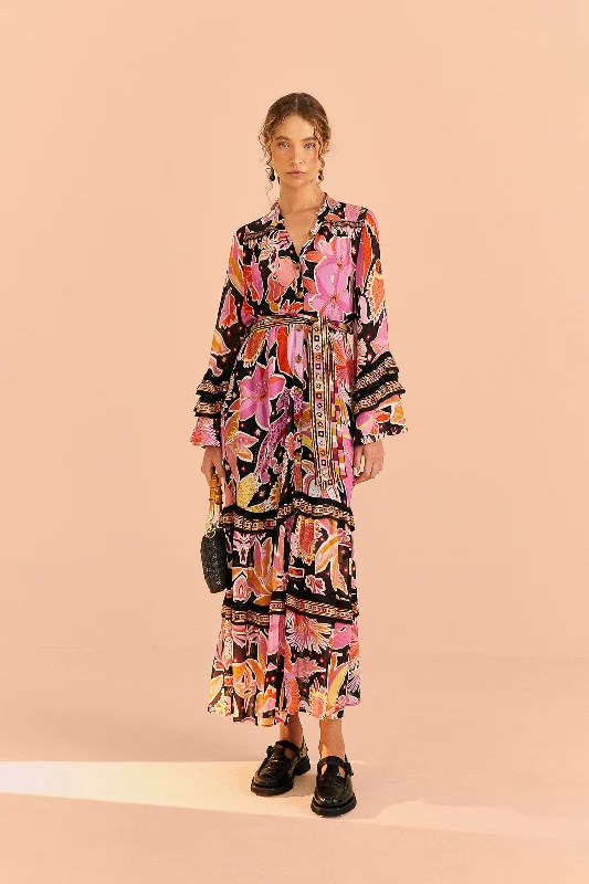 Shop More, Spend Less!Shop More, Spend Less!Black Enchanted Nature Midi Dress