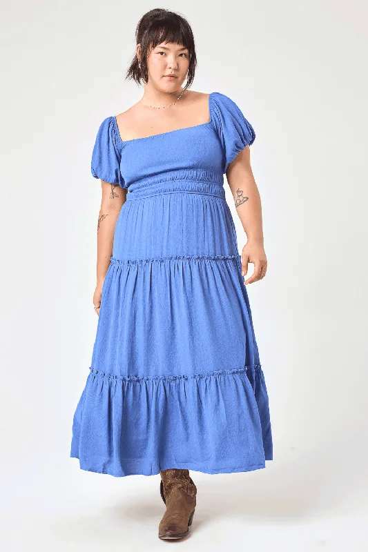 Limited Edition, Limited Price!Limited Edition, Limited Price!Coastal Blue Ruched Waist Midi Dress