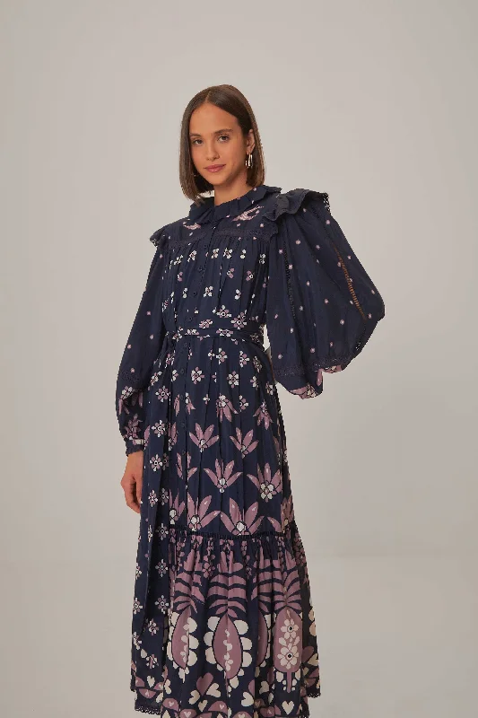 Shop the Hottest Deals!Shop the Hottest Deals!Dark Blue Ainika Martina Long Sleeve Midi Dress