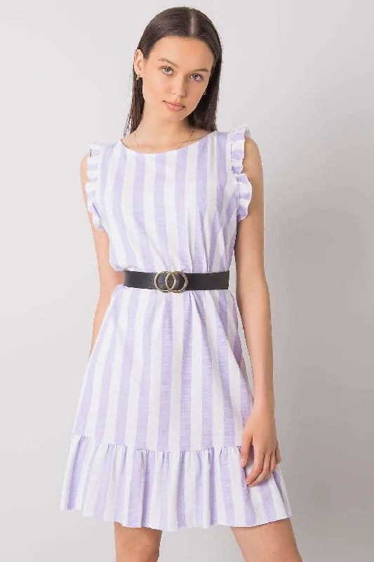 Best Offers of the Month!Best Offers of the Month!Italy Moda Ruffle Sleeve Striped Linen Mini Dress With Belt