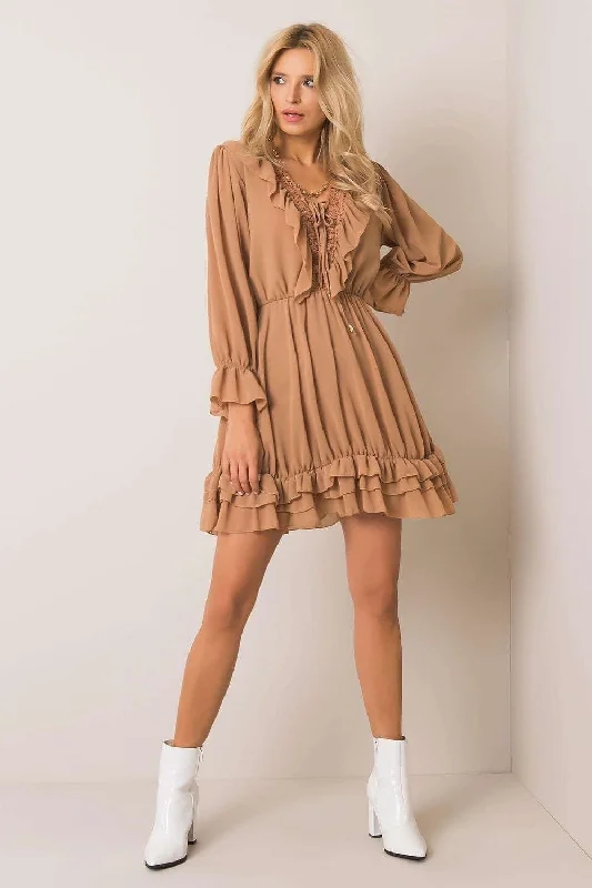 Incredible Savings Inside!Incredible Savings Inside!Och Bella Lace Frill Mesh Long Sleeve Mini Dress