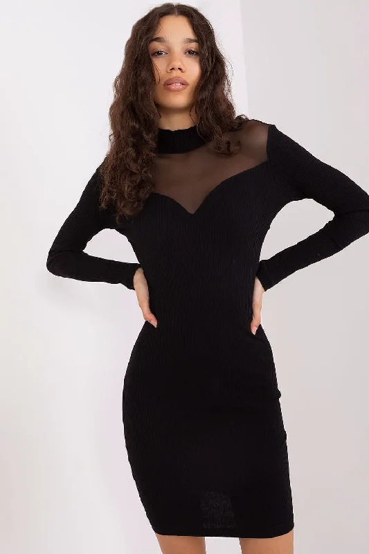 Upgrade for Less!Upgrade for Less!BFG Ribbed Mesh Detail Long Sleeve Fitted Mini Dress